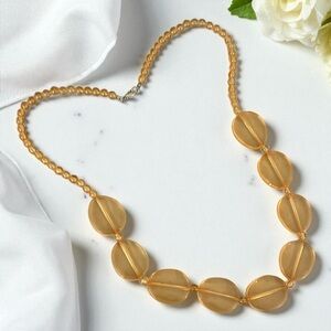 Vintage Clear Butterscotch Acrylic Beaded Necklace